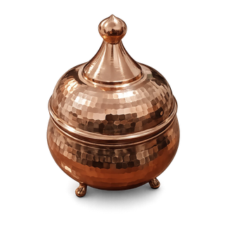 قندان مسی طرح چکشی سه پایه نانو