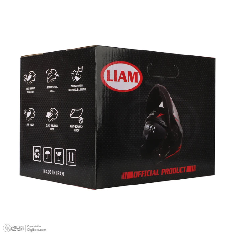 کلاه کاسکت فک متحرک مدل LIAM مشکی و سفید